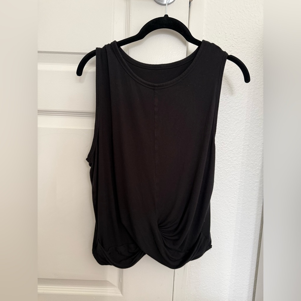 ALO Yoga Black Twist Front Tank Top